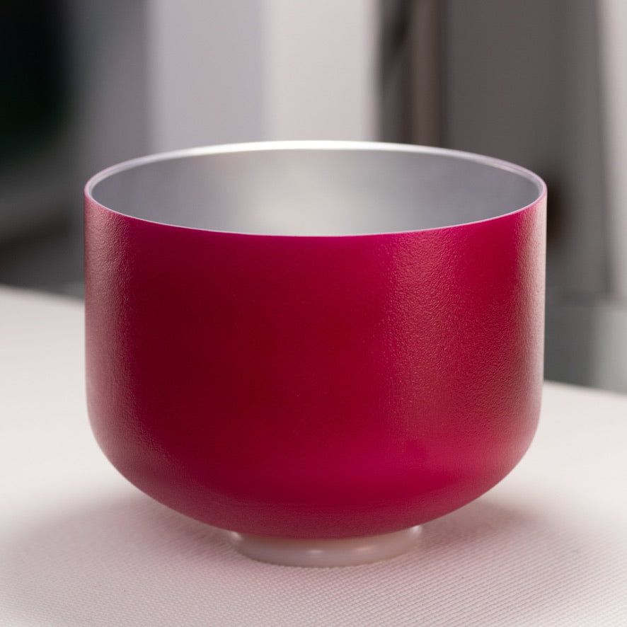 10" C#+4 Dreamy Peony Frosted Crystal Singing Bowl, Silver inside from Bowls of Sound