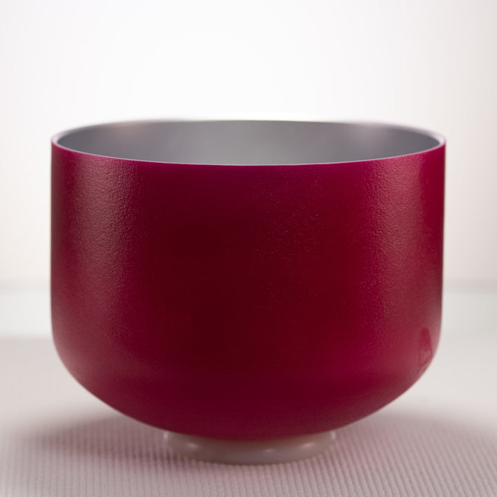 10" C#+4 Dreamy Peony Frosted Crystal Singing Bowl, Silver inside from Sacred Singing Bowls™