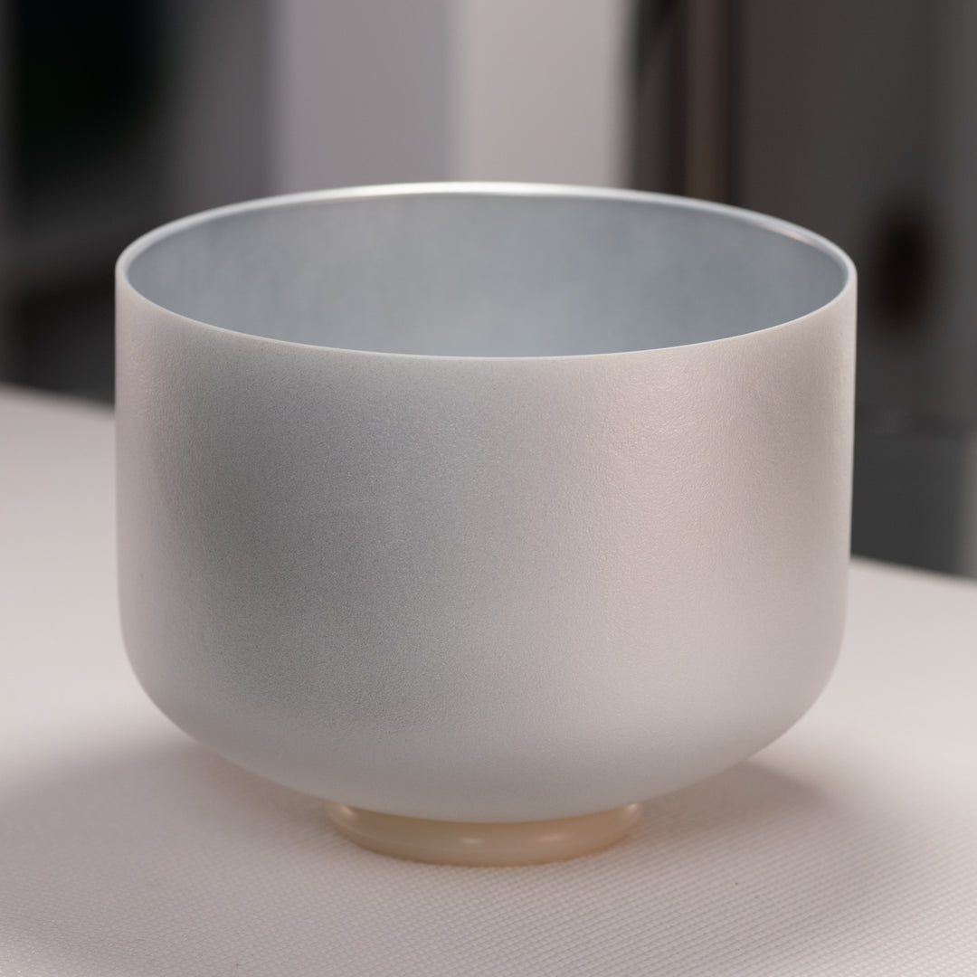 10" C#+4 Frosted Silver Star Crystal Singing Bowl, Silver inside from Bowls of Sound