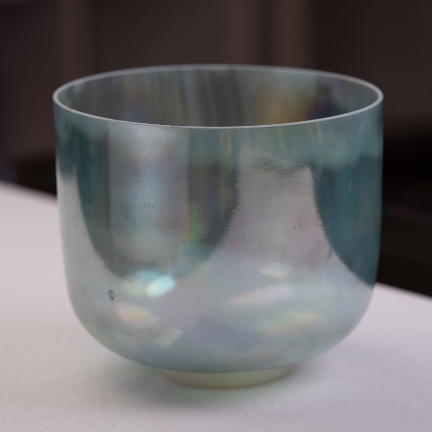 10" D#+15 Apophyllite Green Goddess Bowl, Crystal Tones™ from Bowls of Sound