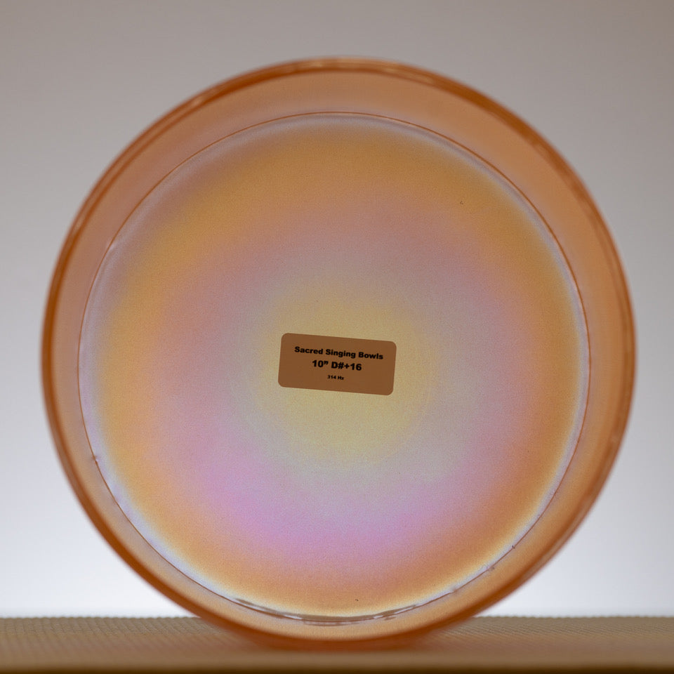Sacred Singing Bowls™ product label with bowl specifications