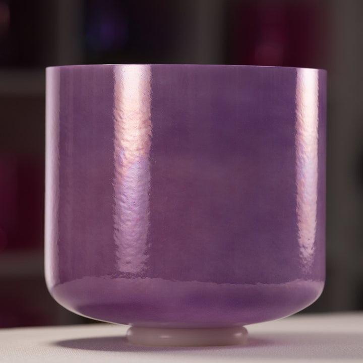 Purple crystal singing bowl for sound healing