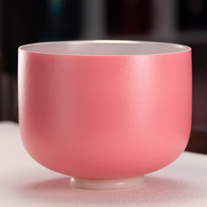 10" D+3 Frosted Rosebud Crystal Singing Bowl from Bowls of Sound
