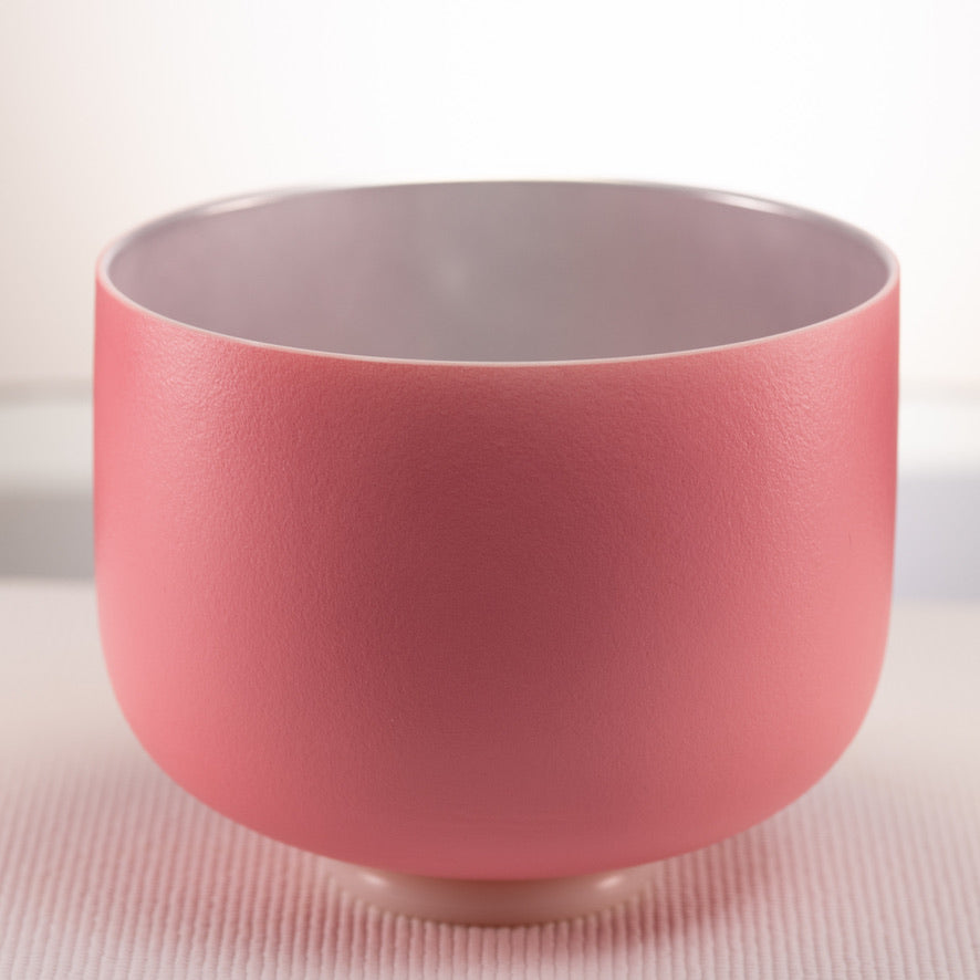 10" D+3 Frosted Rosebud Crystal Singing Bowl from Sacred Singing Bowls™