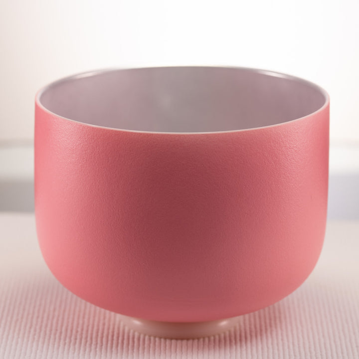 10" D+3 Frosted Rosebud Crystal Singing Bowl from Sacred Singing Bowls™