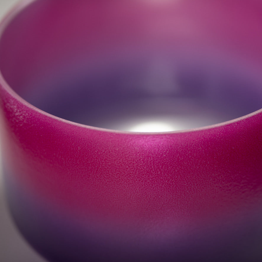 10" E-28 Blossoming Heart Frosted Crystal Singing Bowl from Bowls of Sound