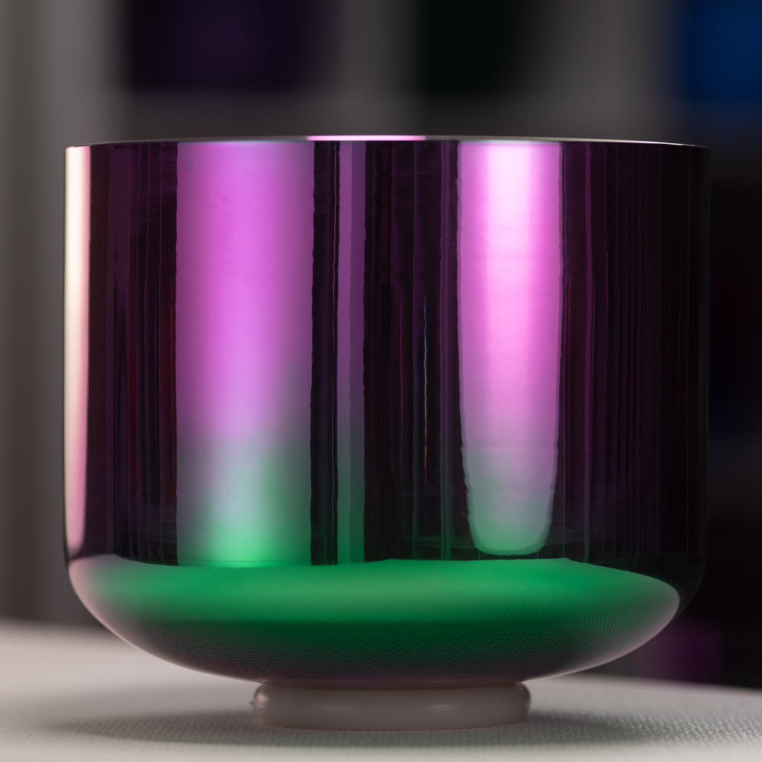 10" F#+16 Celestial Rainbow Crystal Singing Bowl from Sacred Singing Bowls
