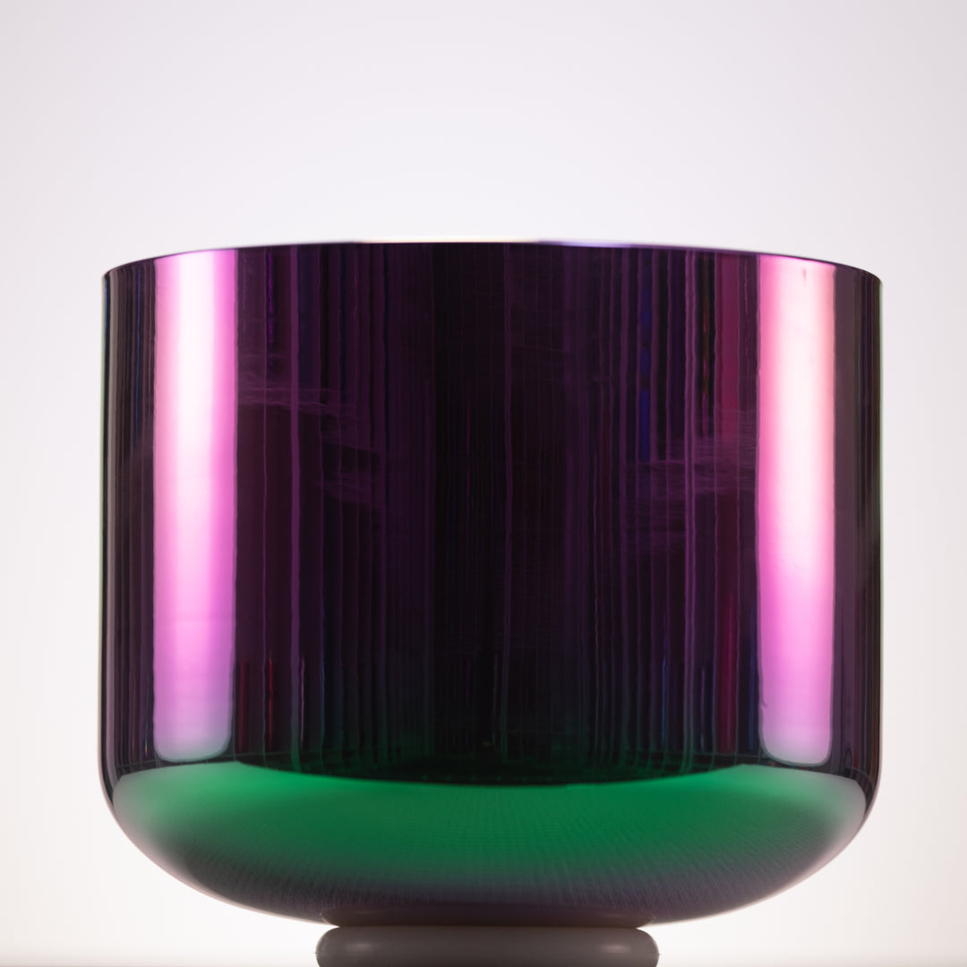 10" F#+16 Celestial Rainbow Crystal Singing Bowl from Sacred Singing Bowls