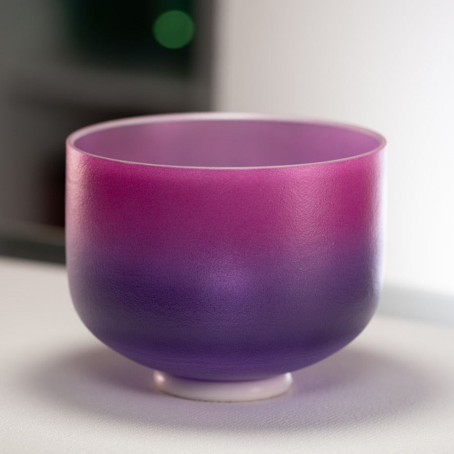 10" G-26 Blossoming Heart Frosted Crystal Singing Bowl from Sacred Singing Bowls™