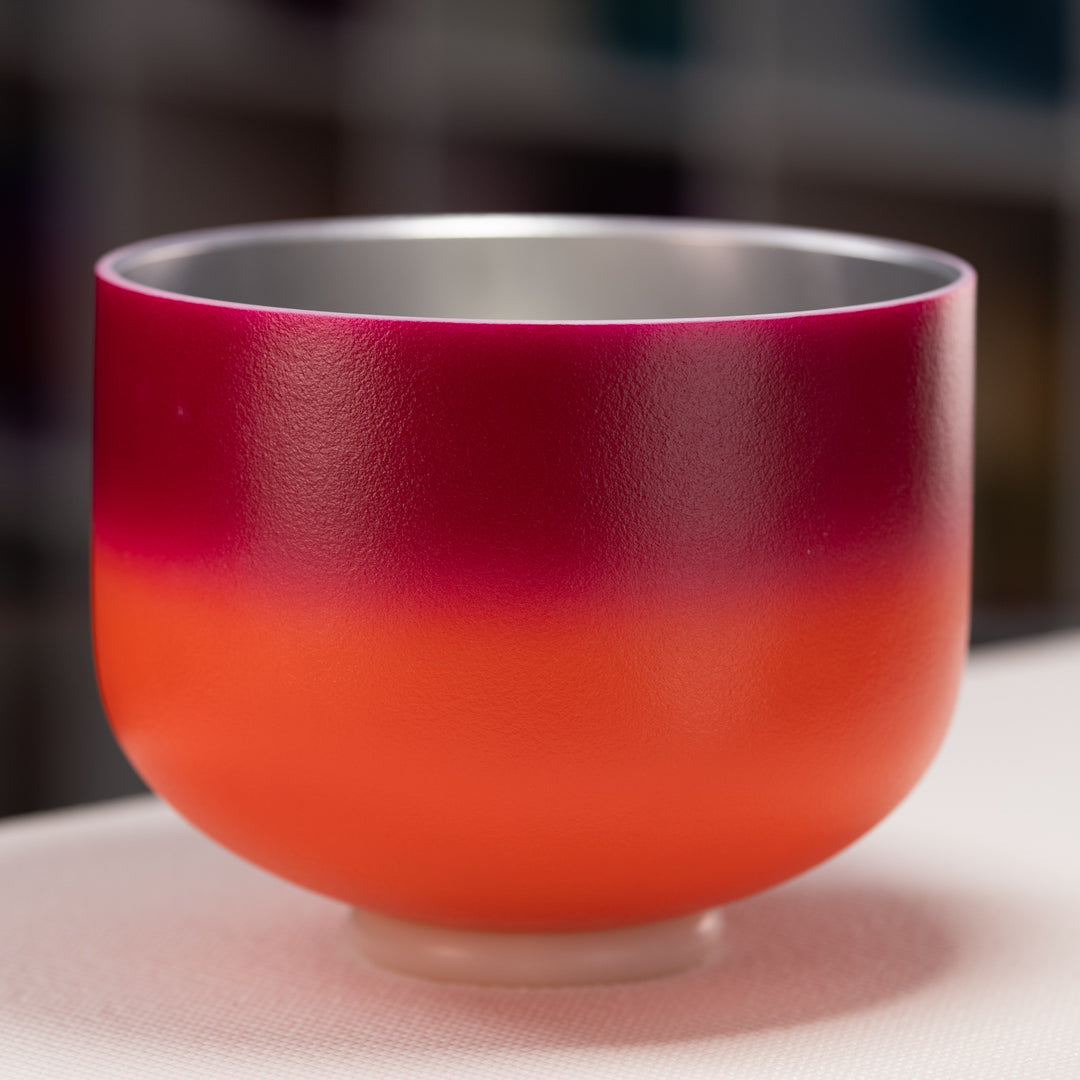 10" G-28 Frosted Harmonic Sunrise Crystal Singing Bowl, Silver inside from Sacred Singing Bowls™