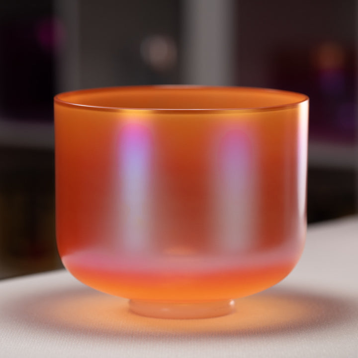 Orange crystal sound healing bowl