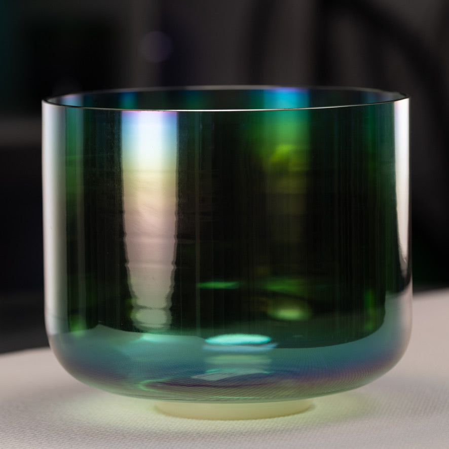 Green throat chakra singing bowl