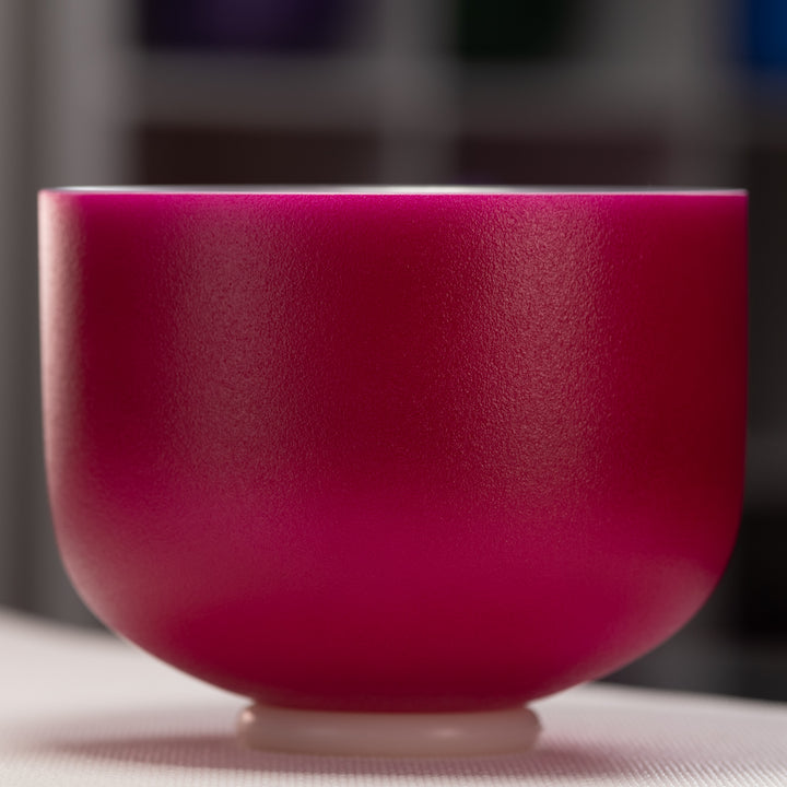 10" G#+3 Dreamy Peony Frosted Crystal Singing Bowl, Silver inside from Sacred Singing Bowls™
