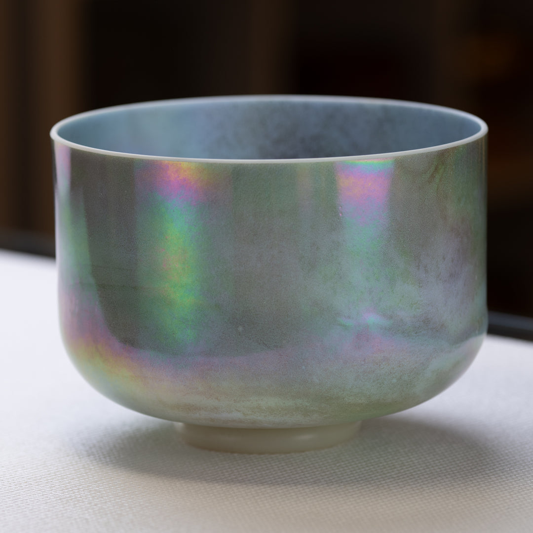 10" Serpentine & Platinum Bowl, Crytal Tones