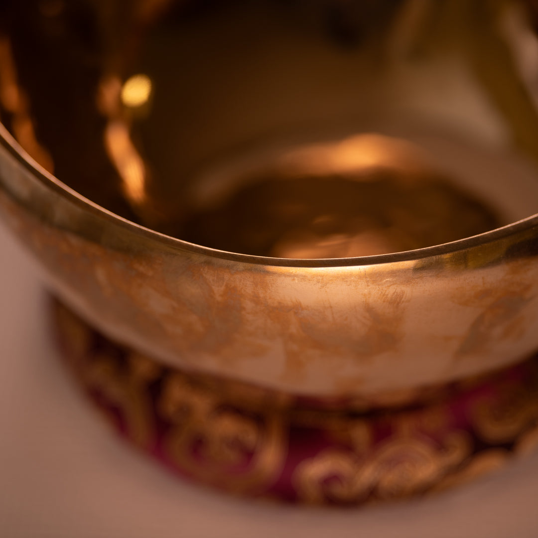 Metal bowl close up