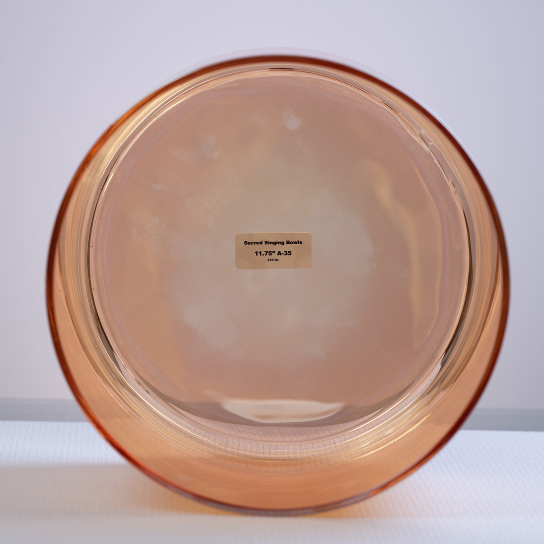 Sacred Singing Bowls™ product label with bowl specifications