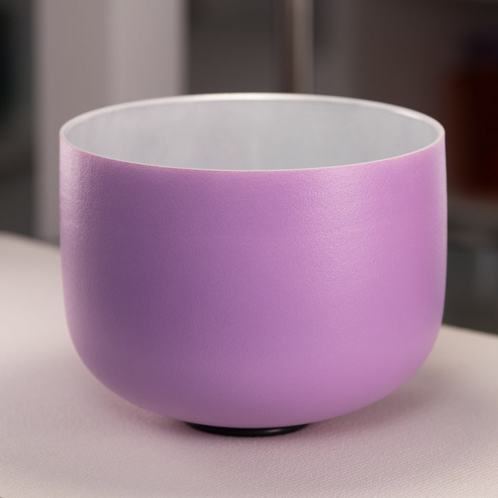 11.75" A#+3 Frosted Lilac Blossom Crystal Singing Bowl from Bowls of Sound