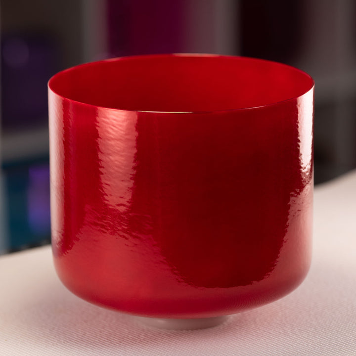 11" B-6 Crimson Dawn Crystal Singing Bowl, Perfect Pitch