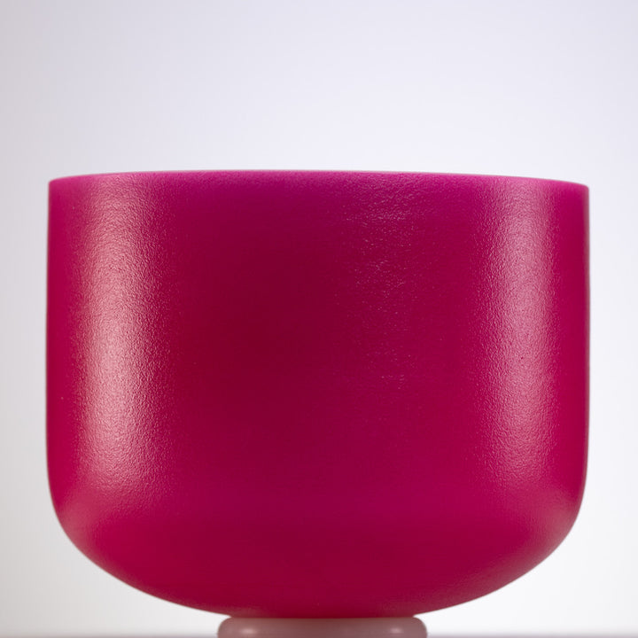 Pink Frosted Crystal Singing Bowl with Silver inside: Sacred Singing Bowls