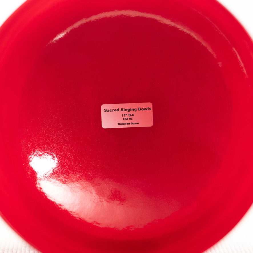 Sacred Singing Bowls™ product label with bowl specifications