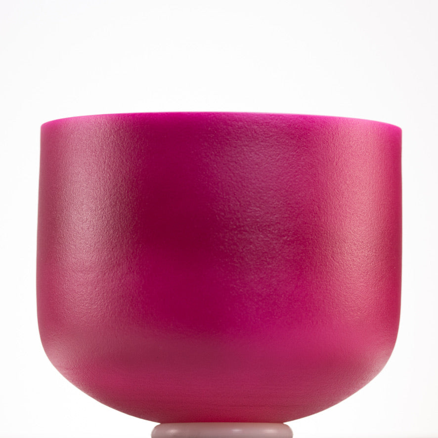 11" C-26 Dreamy Peony Frosted Crystal Singing Bowl, Silver inside from Sacred Singing Bowls™