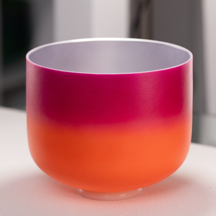 11" C-27 Frosted Harmonic Sunrise Crystal Singing Bowl, Silver inside from Bowls of Sound