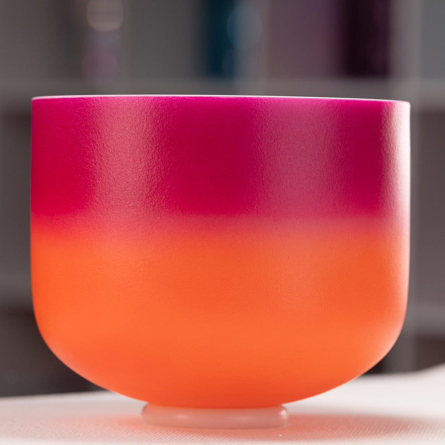 11" C-27 Frosted Harmonic Sunrise Crystal Singing Bowl, Silver inside from Sacred Singing Bowls™