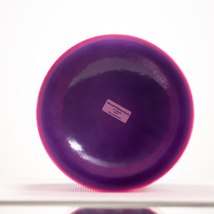 Sacred Singing Bowls™ product label with bowl specifications