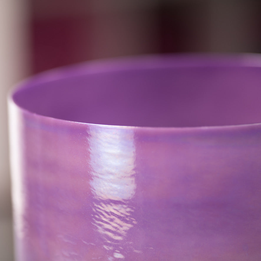 Crystal singing bowl close up