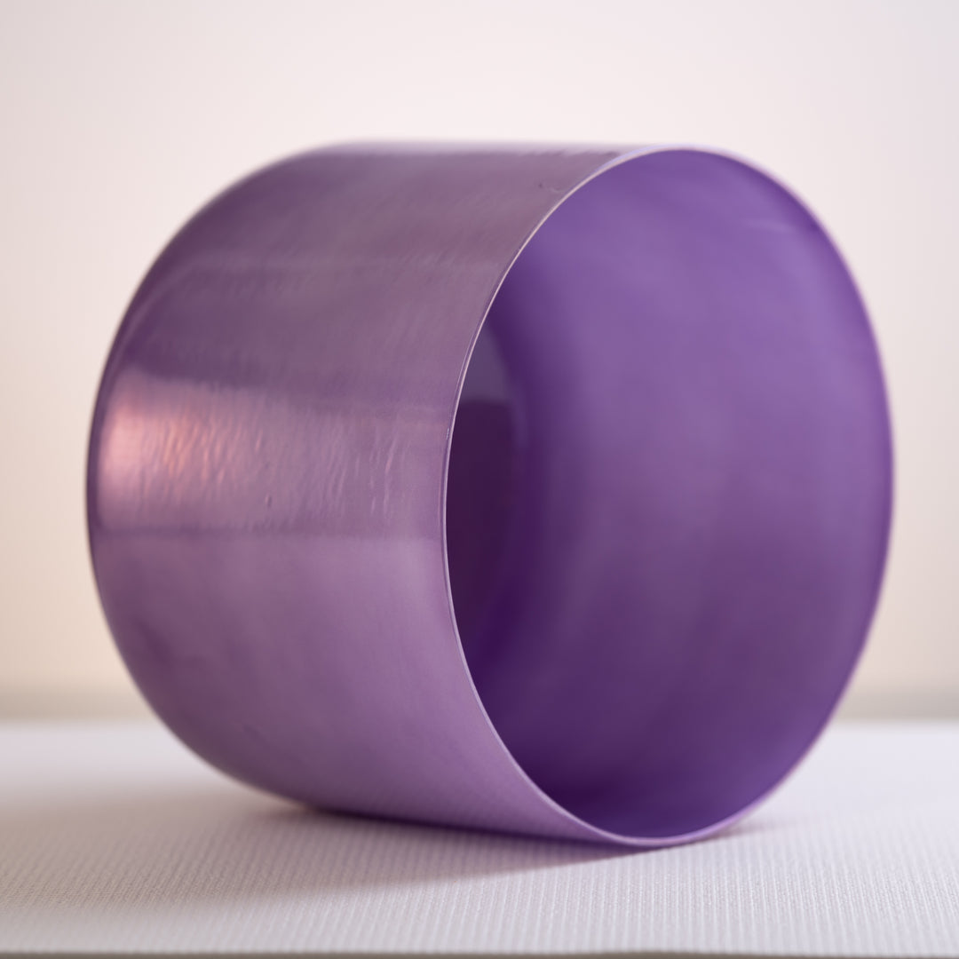 Purple crystal singing bowl for sound healing