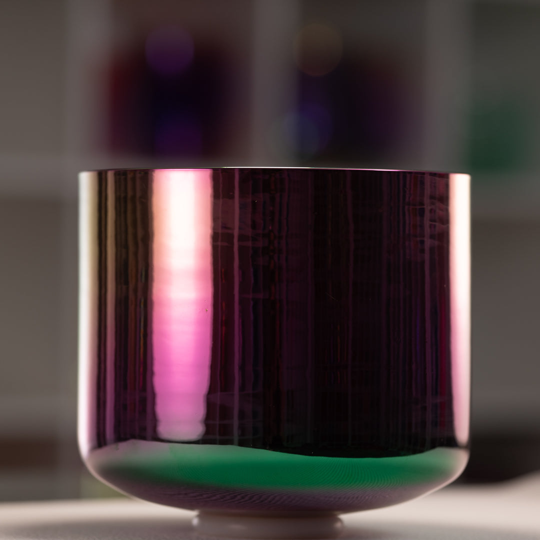 11" D-7 Celestial Rainbow Crystal Singing Bowl, Perfect Pitch from Sacred Singing Bowls™