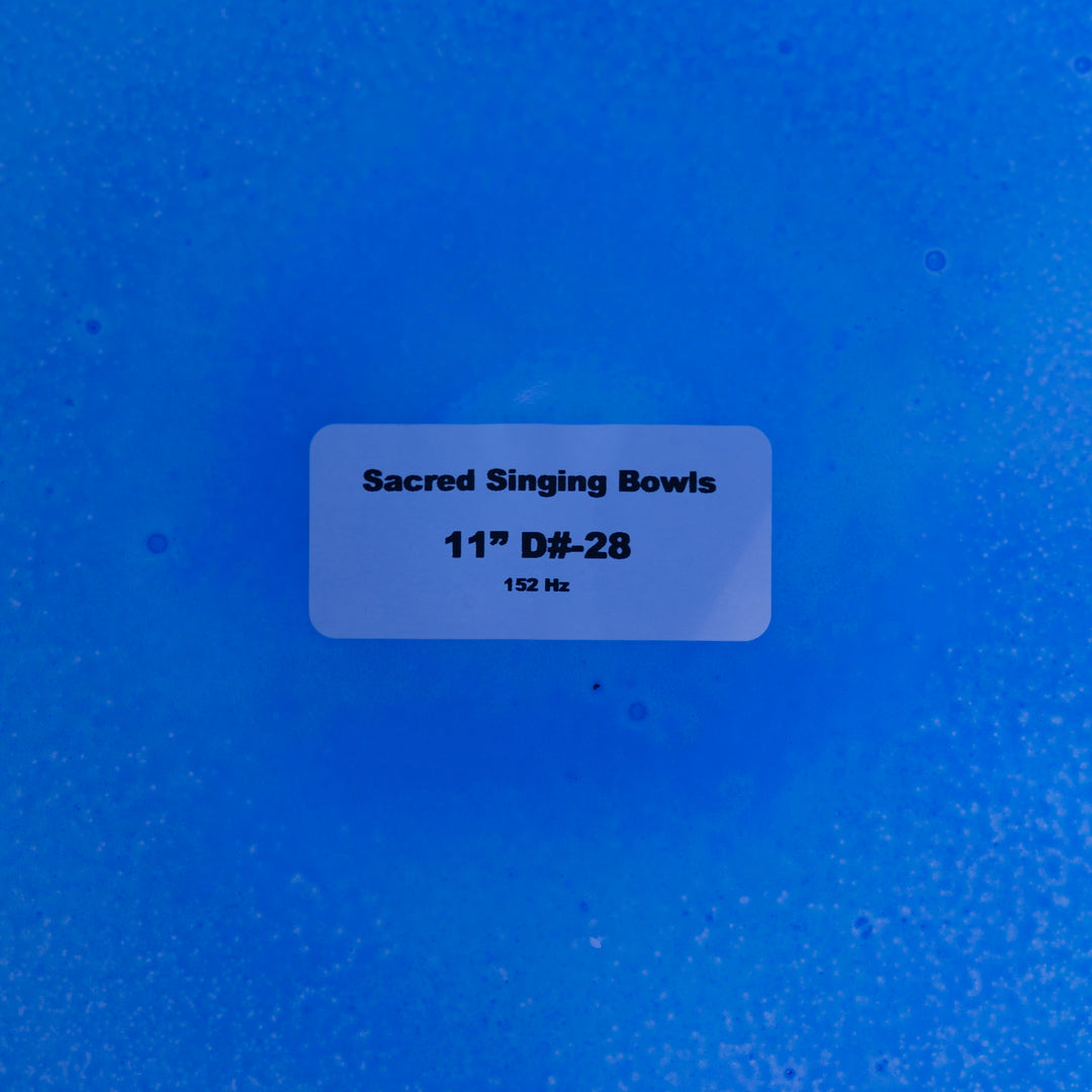Sacred Singing Bowls™ product label with bowl specifications