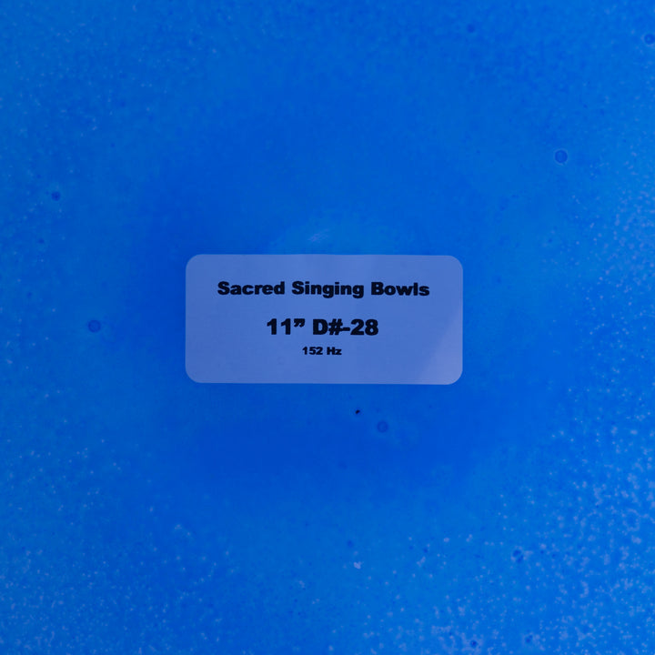 Sacred Singing Bowls™ product label with bowl specifications