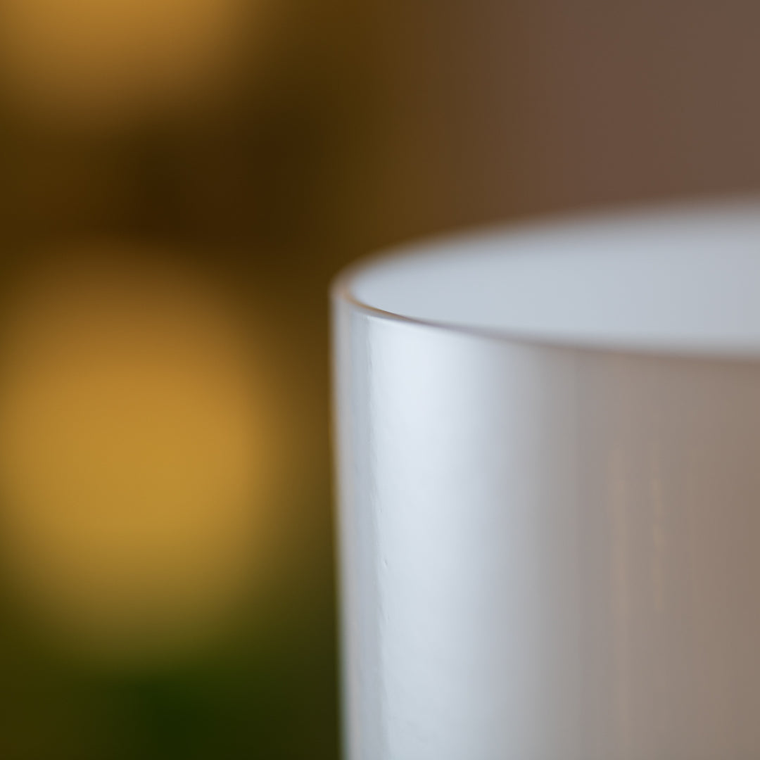 White crystal singing bowl for sound healing