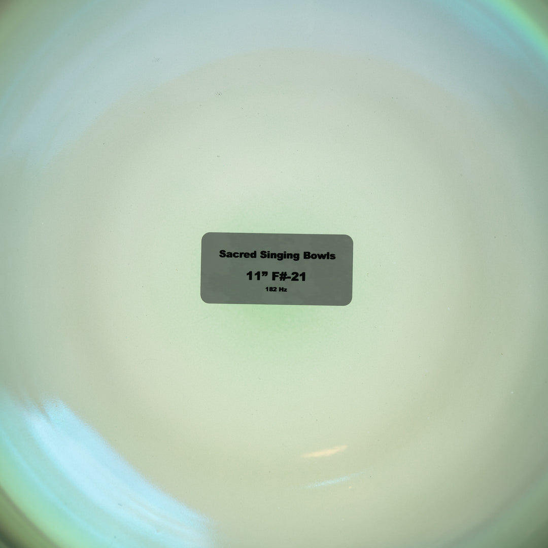 Sacred Singing Bowls™ product label with specifications