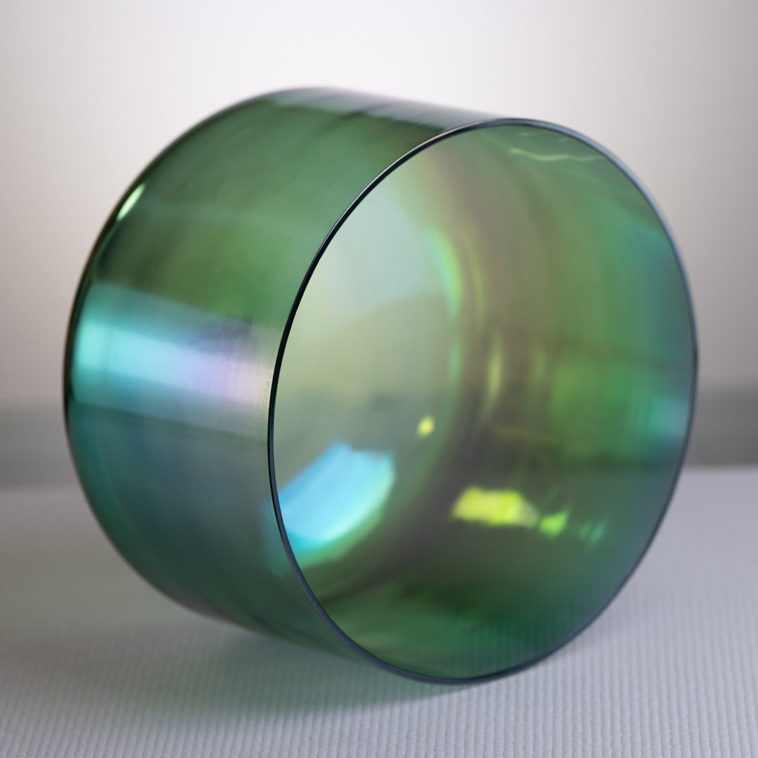 Green crystal sound healing bowl