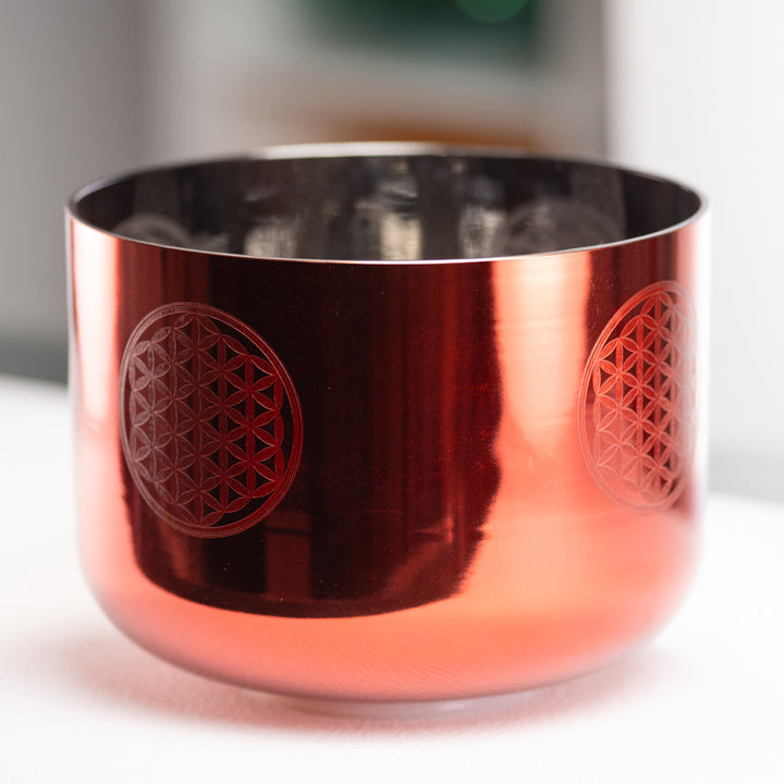 Orange crystal bowl for sound healing