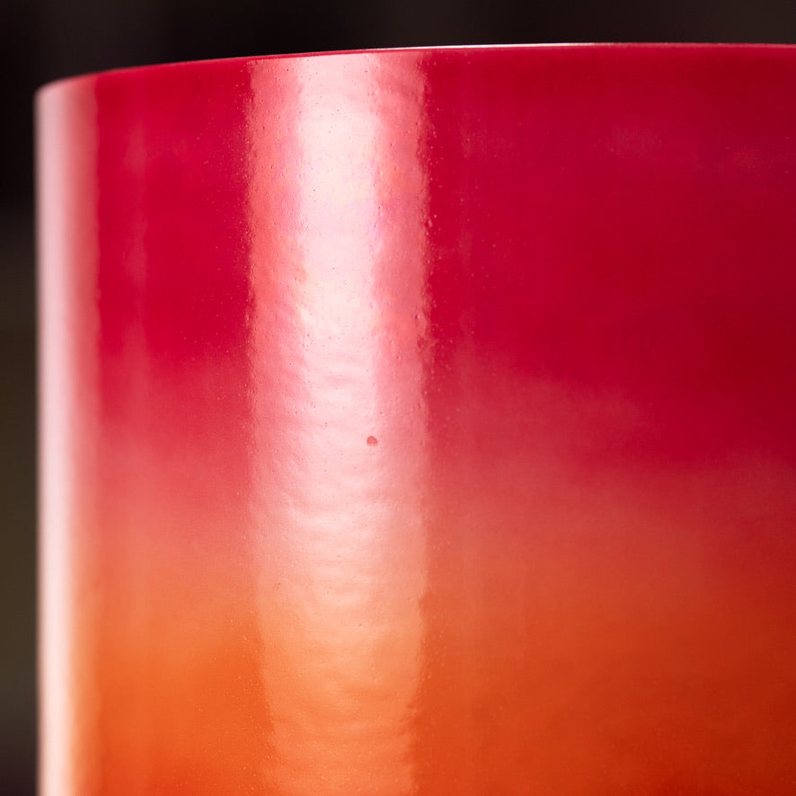 Crystal singing bowl close up 