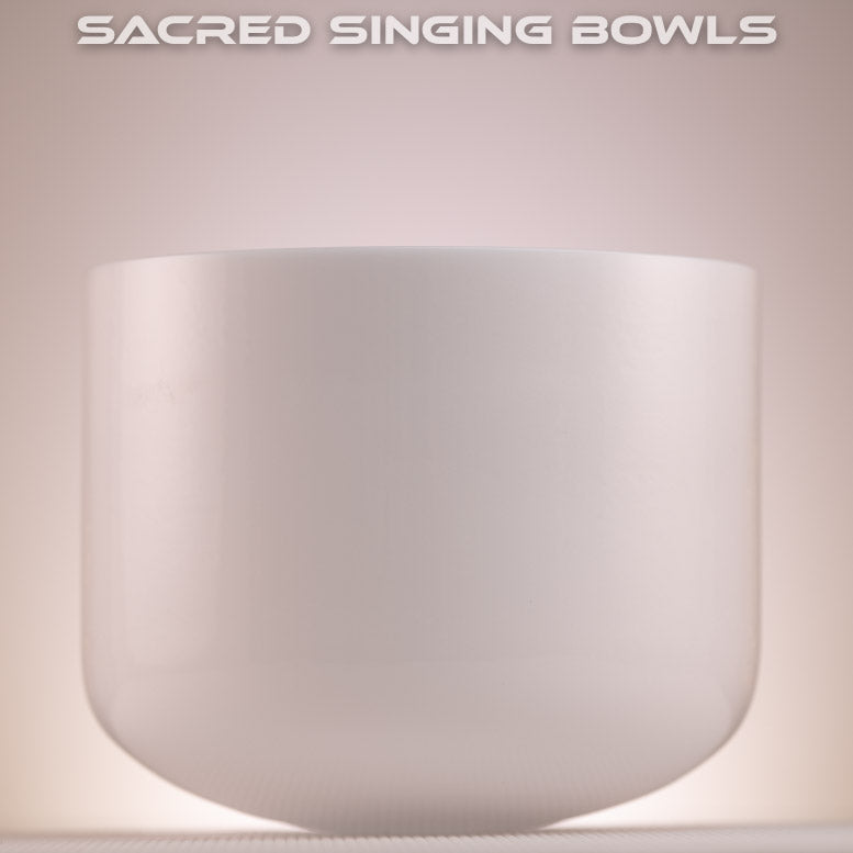 11 inch F#+28 white light crystal singing bowl from Sacred Singing Bowls