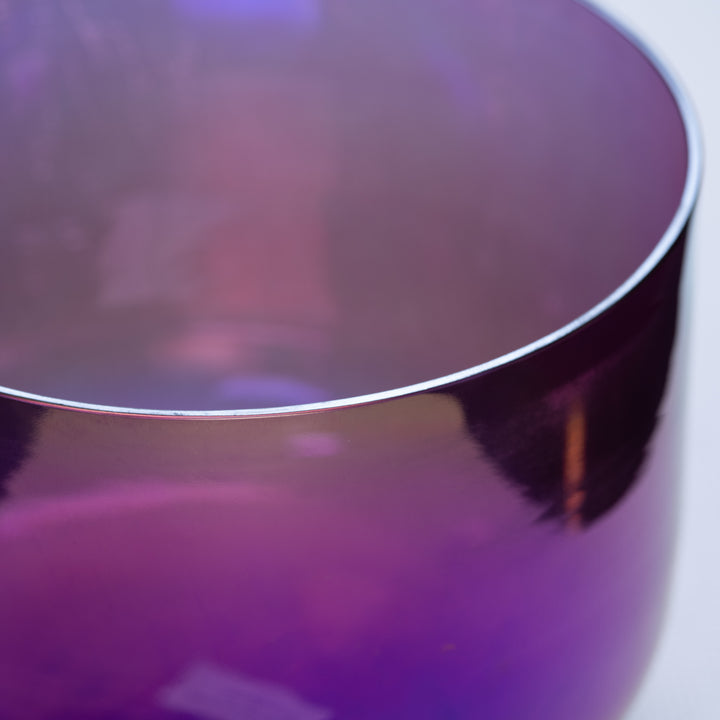 Crystal singing bowl close up