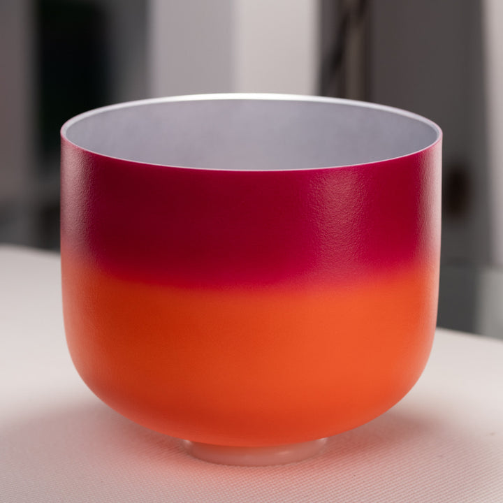 11" G+2 Frosted Harmonic Sunrise Crystal Singing Bowl, Silver inside from Bowls of Sound