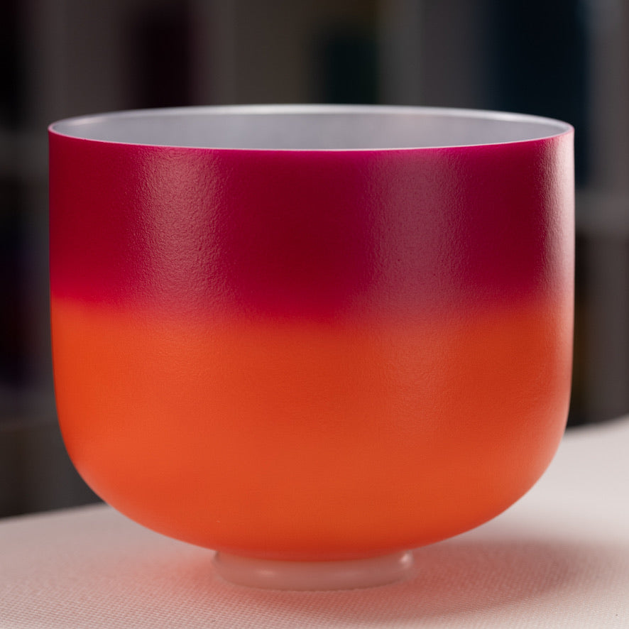 Pink and orange singing bowl