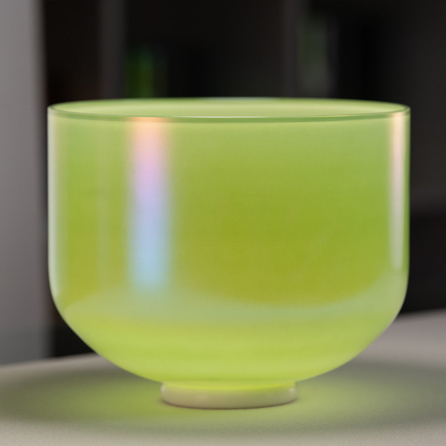 Green singing bowl for sound healing