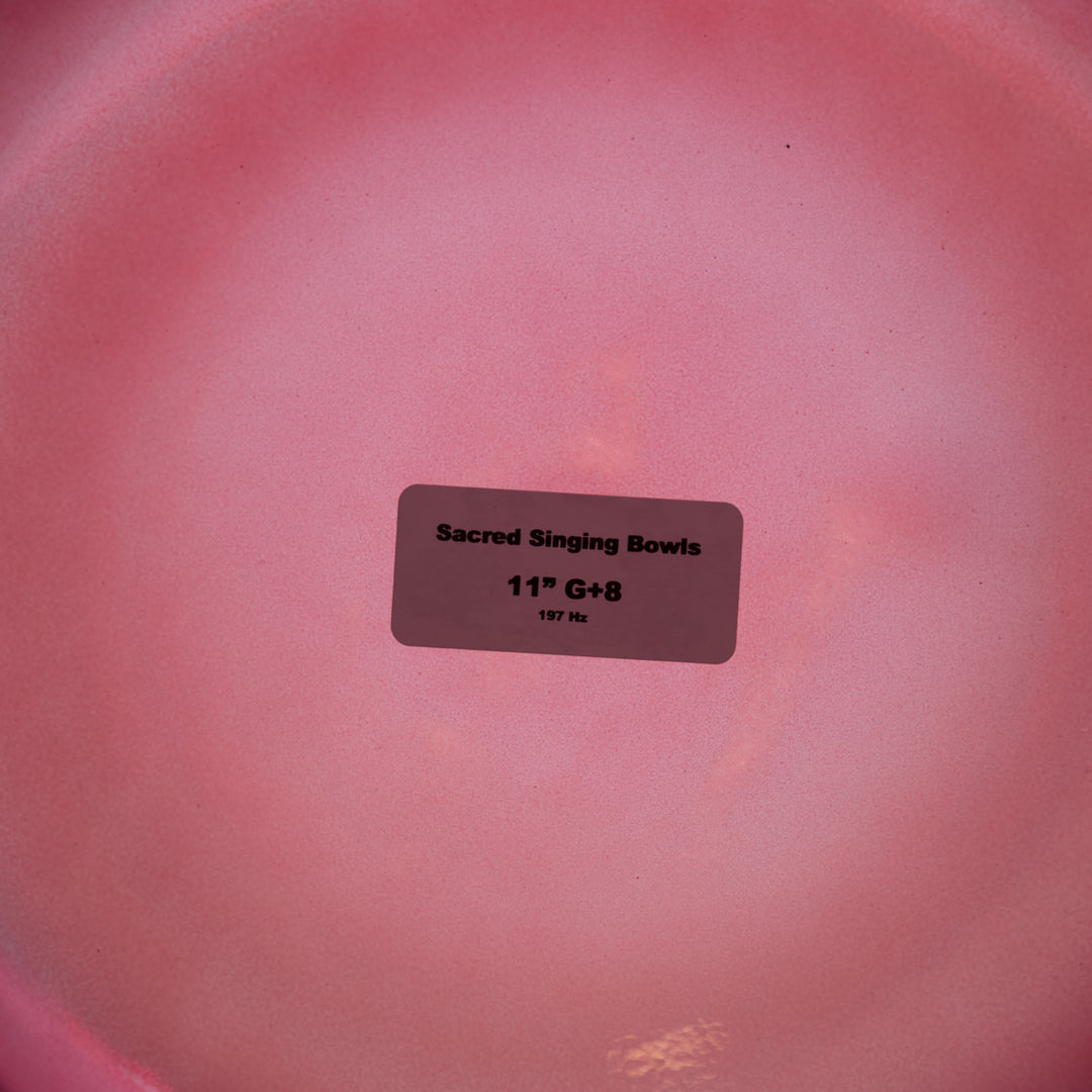Sacred Singing Bowls™ product label with bowl specifications