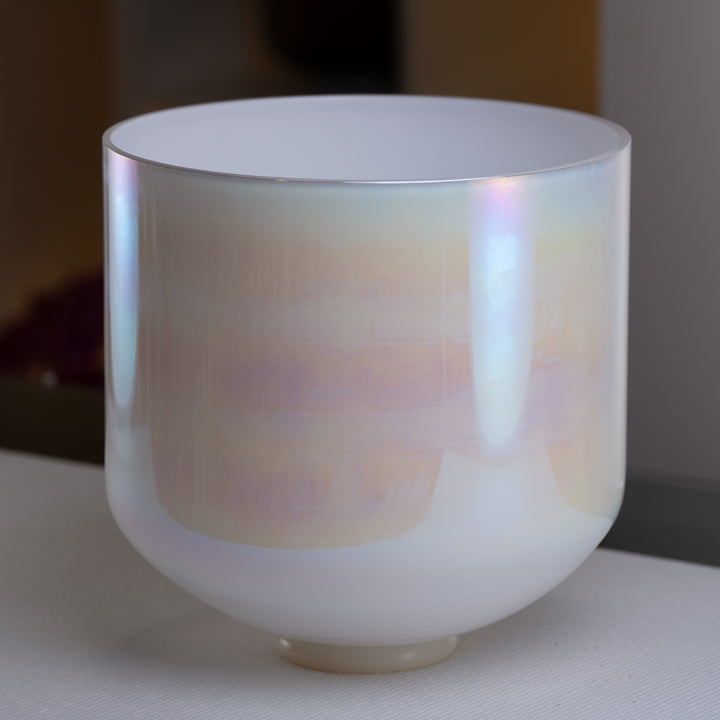White crystal sound healing bowl