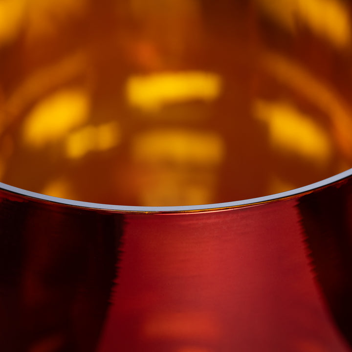 Red and Gold Sacred Symphony Singing bowl close up