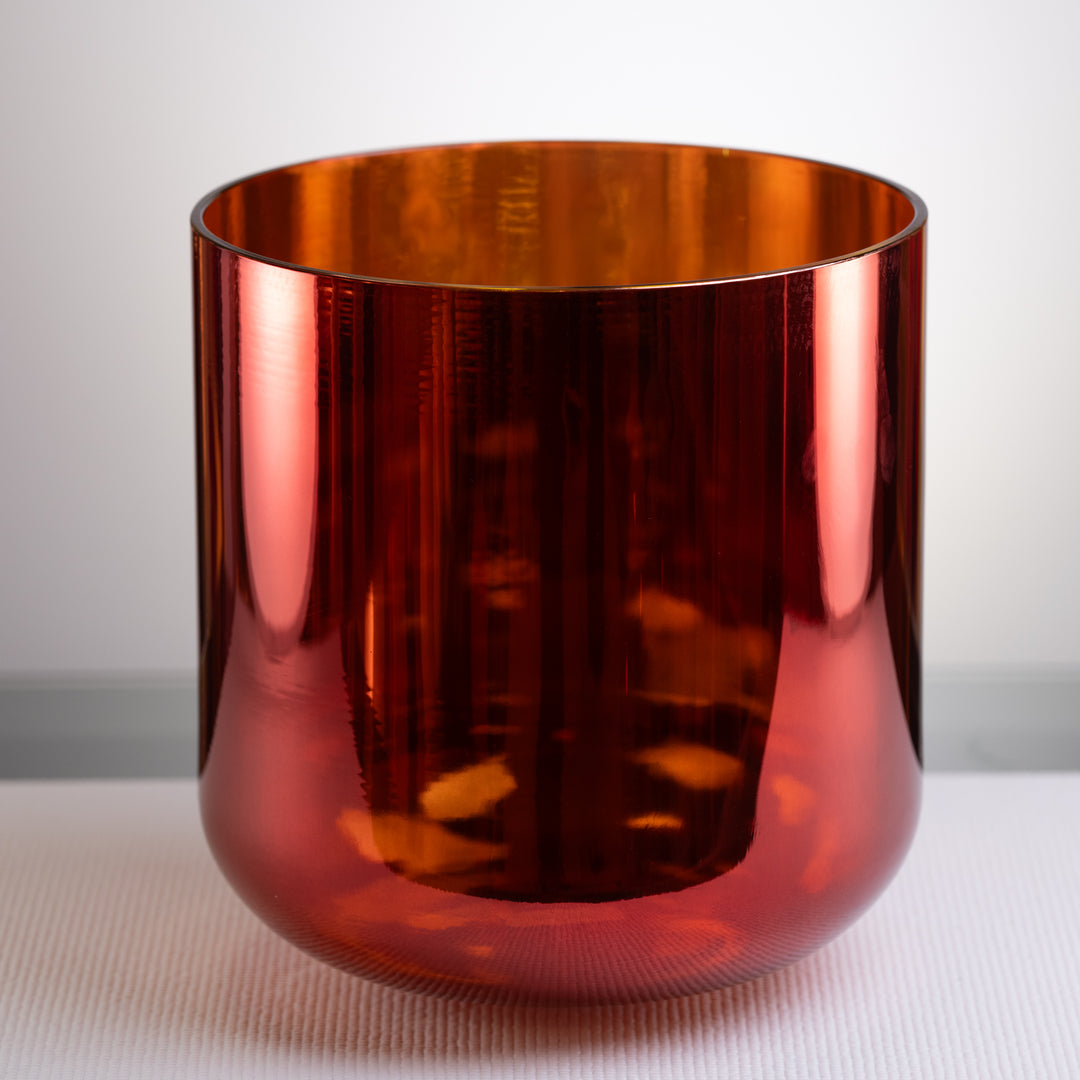Red throat chakra crystal singing bowl