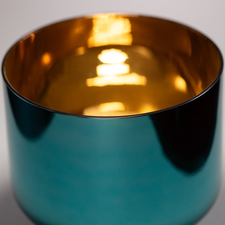 9" B+18 Celestial Melody Crystal Singing Bowl, Gold inside