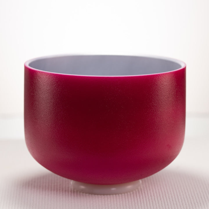 10" A-1 Dreamy Peony Frosted Crystal Singing Bowl, Silver inside