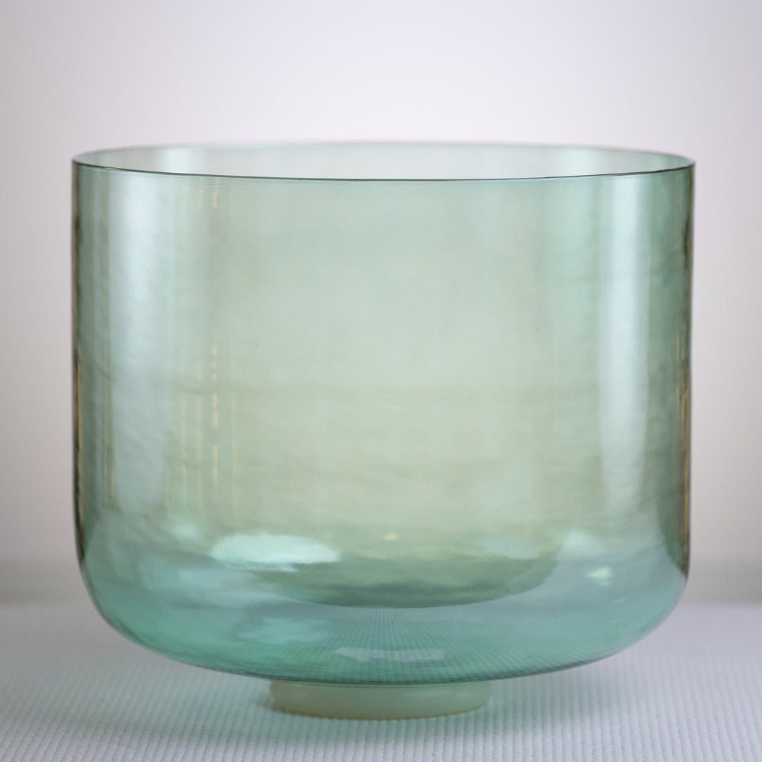 Green crystal bowl for sound healing